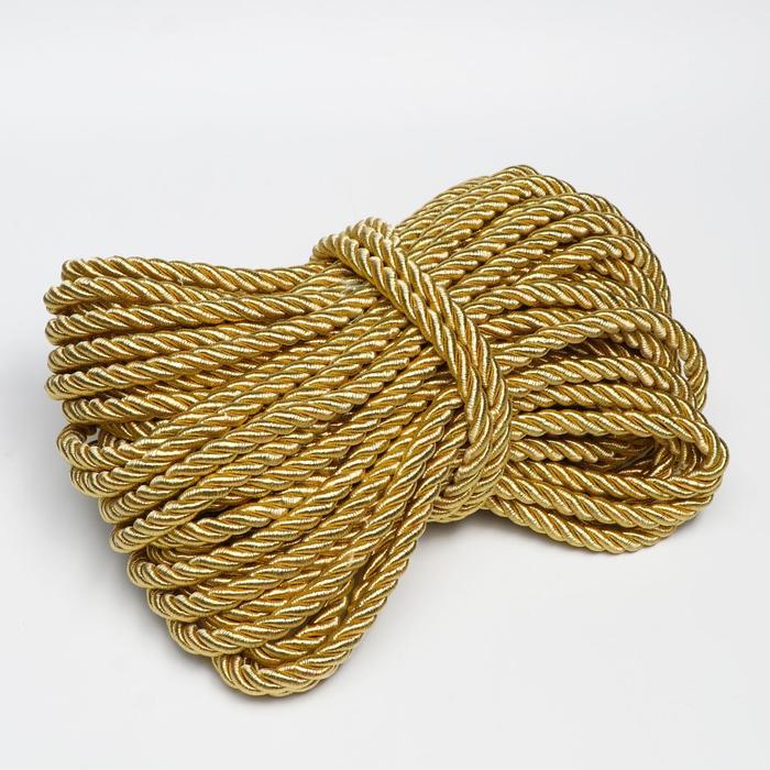 Шнур для декора и отделки, витой, декоративный, без тесьмы, золотистый, 12 мм х 25 м
Шнур для декора и отделки, витой, декоративный, без тесьмы, золотистый, 12 мм х 25 м