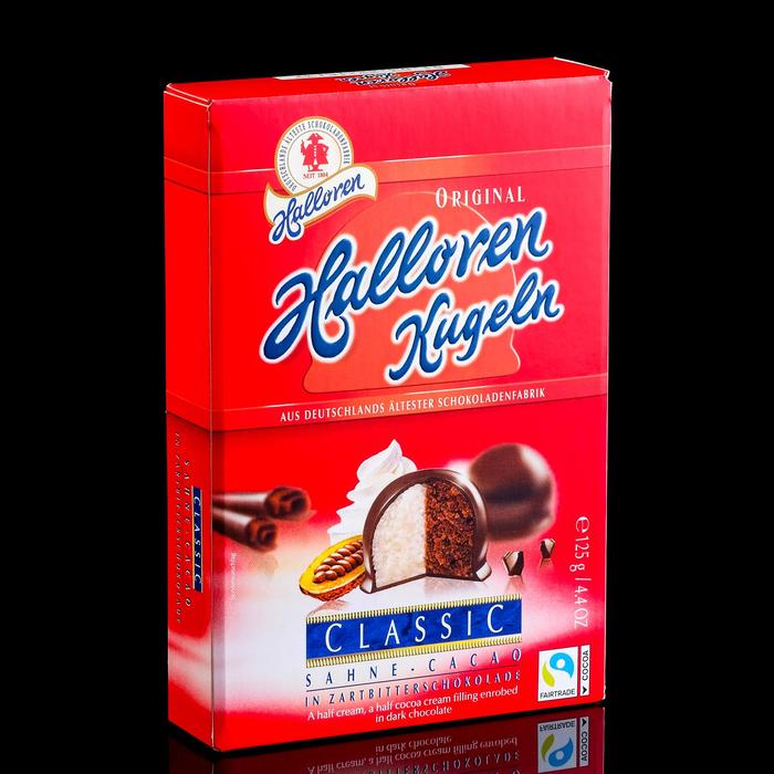 Конфеты Оригинальные шарики Halloren Kugeln Классические, 125 г
Конфеты Оригинальные шарики Halloren Kugeln Классические, 125 г
