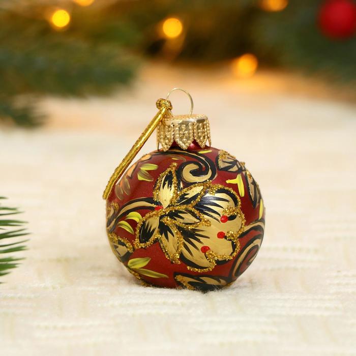Ёлочный шар d-5 см "Народная хохлома" ручная роспись, красно-золотой
Ёлочный шар d-5 см "Народная хохлома" ручная роспись, красно-золотой