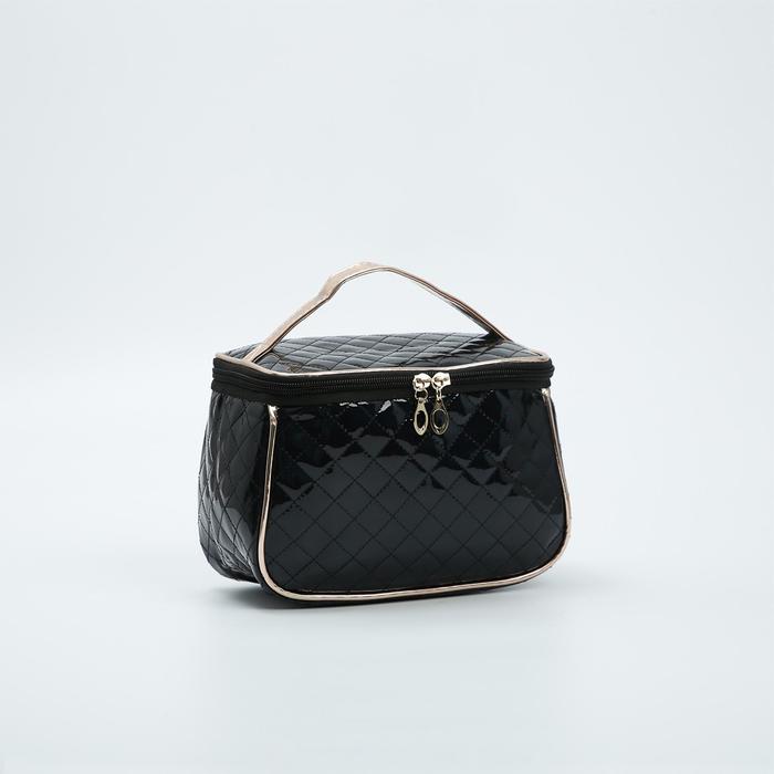 Косметичка-сундук, отдел на молнии, цвет чёрный
Косметичка-сундук, отдел на молнии, цвет чёрный