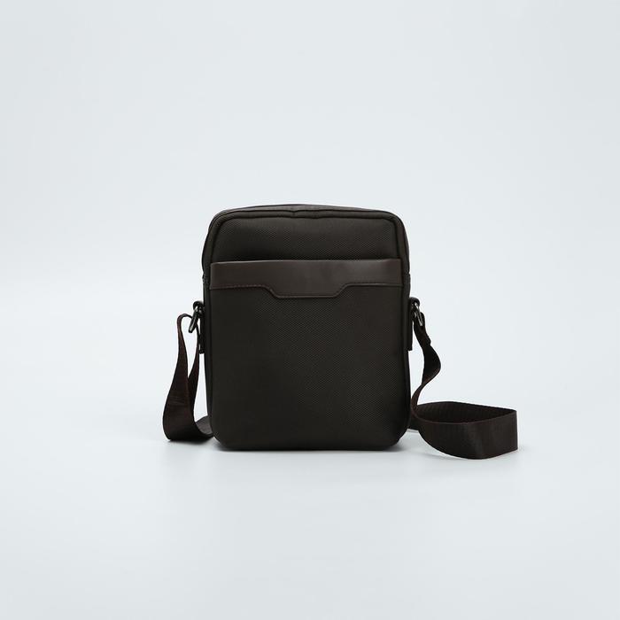 Сумка мужская, отдел на молнии, 2 наружных карман, цвет коричневый 
Сумка мужская, отдел на молнии, 2 наружных карман, цвет коричневый