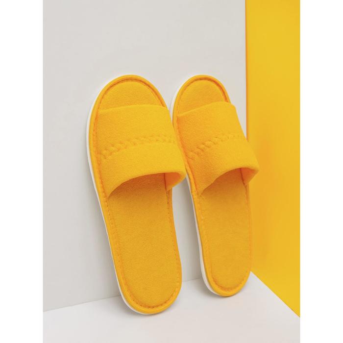 фото Тапочки женские открытый нос, размер 39-41, цвет желтый amarohome