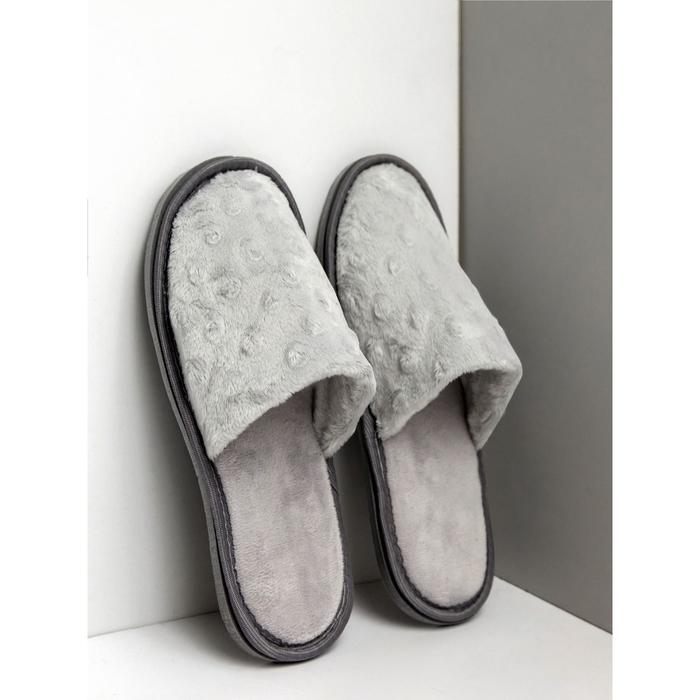 фото Тапочки женские закрытый нос, размер 39-41, цвет серый amarohome
