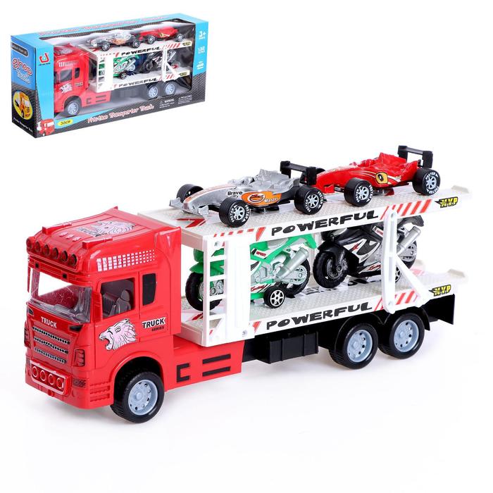 Грузовик инерционный «Автовоз», 1:32, с 4 машинками
Грузовик инерционный «Автовоз», 1:32, с 4 машинками