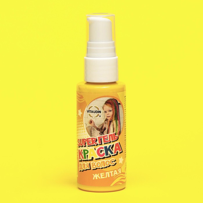 Гель-краска для волос VITA UDIN, жёлтая, 50 мл
Гель-краска для волос VITA UDIN, жёлтая, 50 мл