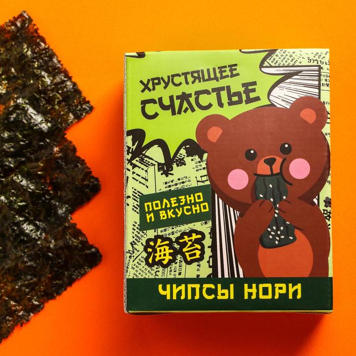 Чипсы нори "Хрустящее счастье", 4,5 г
Чипсы нори "Хрустящее счастье", 4,5 г