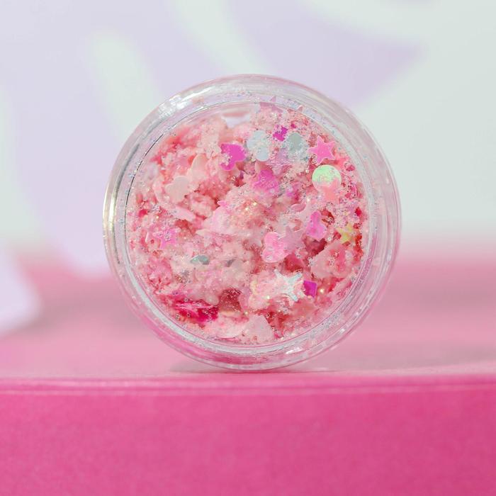 Блёстки для лица и тела, оттенок нежно-розовый, 5 мл
Блёстки для лица и тела, оттенок нежно-розовый, 5 мл