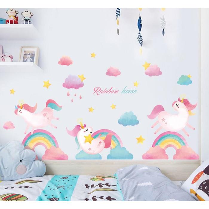 Наклейка пластик интерьерная цветная "Единорожки и радуга" 60х90 см
Наклейка пластик интерьерная цветная "Единорожки и радуга" 60х90 см