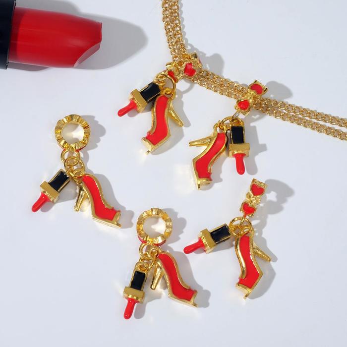 Подвеска "Туфелька с помадой", цвет красно-чёрный в золоте
Подвеска "Туфелька с помадой", цвет красно-чёрный в золоте