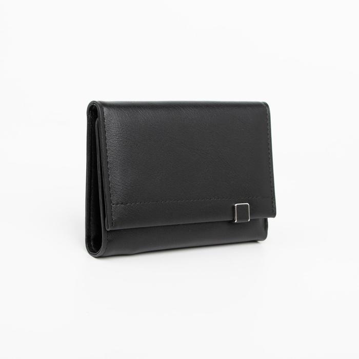 Кошелёк женский, отдел на магнитах, цвет чёрный
Кошелёк женский, отдел на магнитах, цвет чёрный