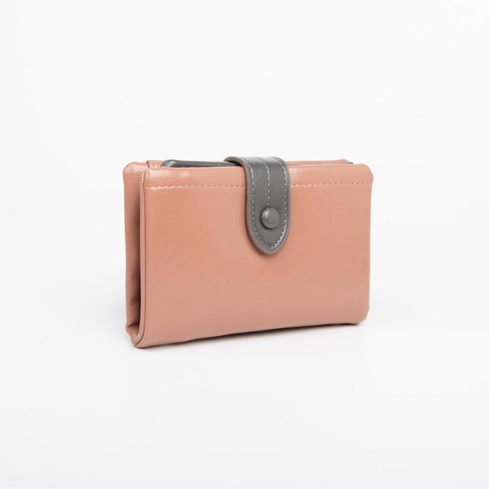 Кошелёк на кнопке, цвет розовый/серый
Кошелёк на кнопке, цвет розовый/серый