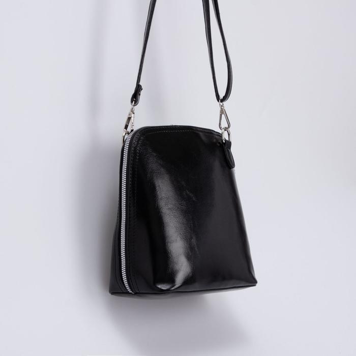 Кросс-боди, отдел на молнии, наружный карман, длинный ремень, цвет чёрный
Кросс-боди, отдел на молнии, наружный карман, длинный ремень, цвет чёрный