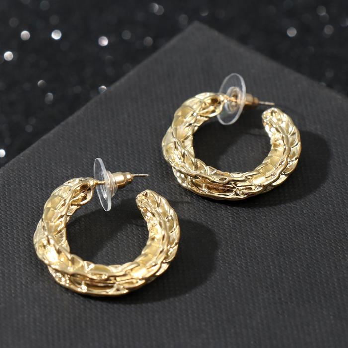 Серьги-кольца "Косичка" объёмная, цвет золото
Серьги-кольца "Косичка" объёмная, цвет золото