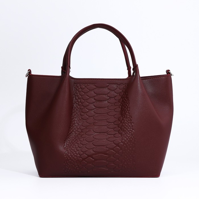 Сумка-тоут на молнии, цвет бордовый 
Сумка-тоут на молнии, цвет бордовый