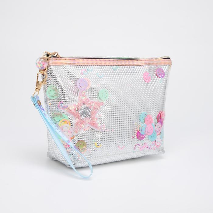 Косметичка на молнии, с ручкой, цвет серебристый
Косметичка на молнии, с ручкой, цвет серебристый