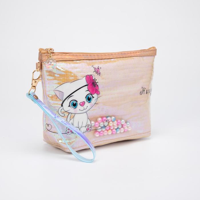 Косметичка на молнии, с ручкой, цвет бежевый
Косметичка на молнии, с ручкой, цвет бежевый