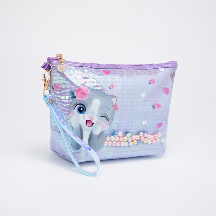 Косметичка на молнии, с ручкой, цвет сиреневый
Косметичка на молнии, с ручкой, цвет сиреневый