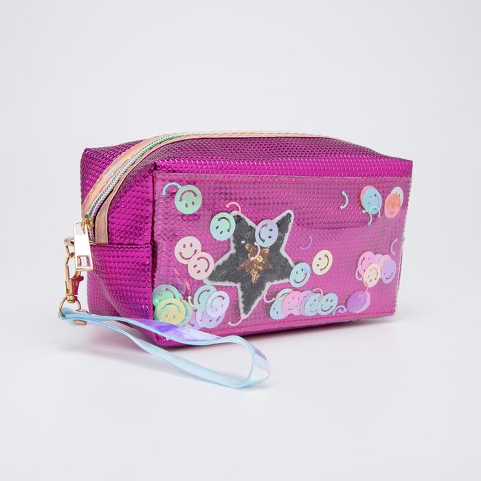 Косметичка на молнии, с ручкой, цвет фиолетовый
Косметичка на молнии, с ручкой, цвет фиолетовый