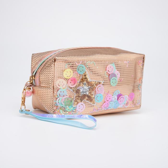 Косметичка на молнии, с ручкой, цвет золотистый
Косметичка на молнии, с ручкой, цвет золотистый