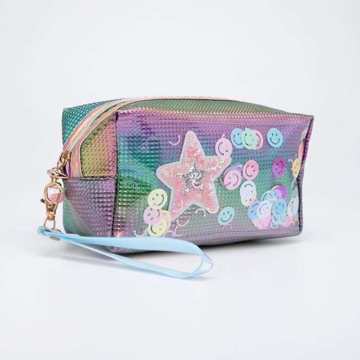 Косметичка на молнии, с ручкой, цвет разноцветный 
Косметичка на молнии, с ручкой, цвет разноцветный