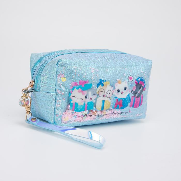Косметичка на молнии, с ручкой, цвет голубой
Косметичка на молнии, с ручкой, цвет голубой