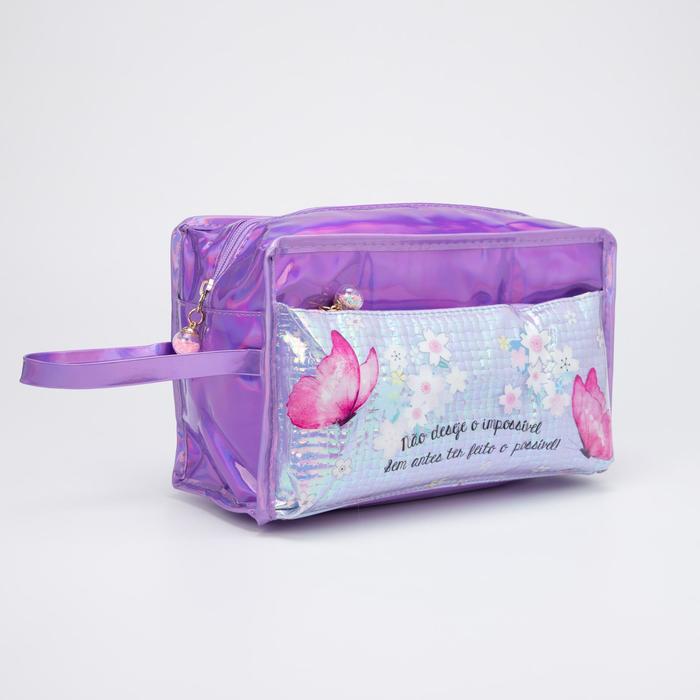 Косметичка на молнии, наружный карман, цвет сиреневый
Косметичка на молнии, наружный карман, цвет сиреневый