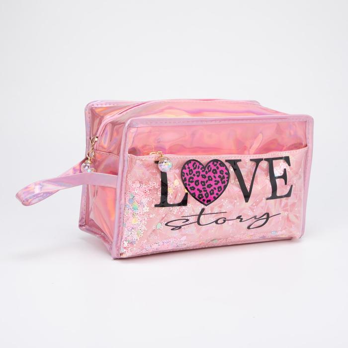 Косметичка на молнии, наружный карман, цвет розовый 
Косметичка на молнии, наружный карман, цвет розовый