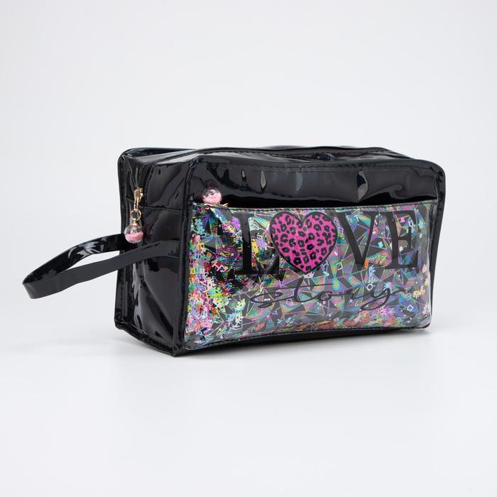 Косметичка на молнии, наружный карман, цвет чёрный
Косметичка на молнии, наружный карман, цвет чёрный