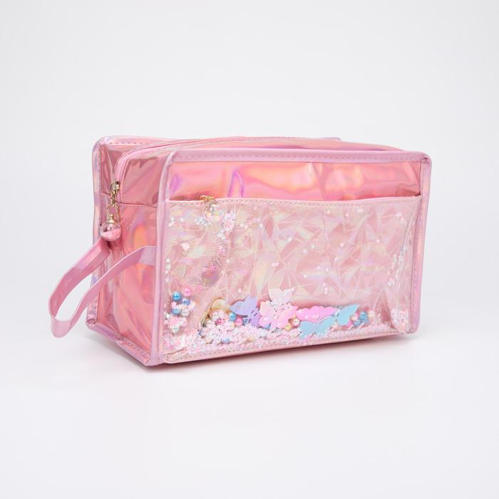 Косметичка на молнии, наружный карман, цвет розовый
Косметичка на молнии, наружный карман, цвет розовый