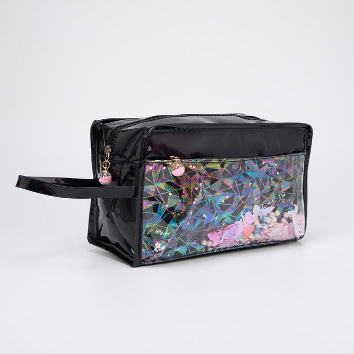 Косметичка на молнии, наружный карман, цвет чёрный
Косметичка на молнии, наружный карман, цвет чёрный