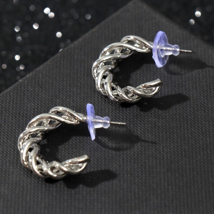 Серьги-кольца "Сплетение" запутанный клубок, цвет серебро
Серьги-кольца "Сплетение" запутанный клубок, цвет серебро