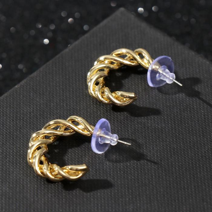 Серьги-кольца "Сплетение" запутанный клубок, цвет золото 
Серьги-кольца "Сплетение" запутанный клубок, цвет золото