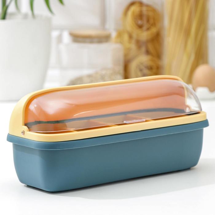 фото Банка для сыпучих продуктов, 4 отделения, 28×10×12 см, с ложками, цвет микс