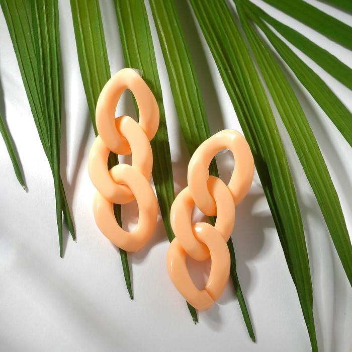 Серьги пластик "Цепь" 3 звена, цвет персиковый
Серьги пластик "Цепь" 3 звена, цвет персиковый
