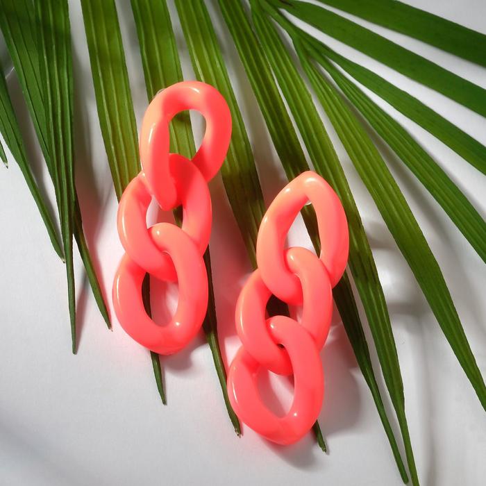 Серьги пластик "Цепь" 3 звена, цвет ярко-розовый
Серьги пластик "Цепь" 3 звена, цвет ярко-розовый