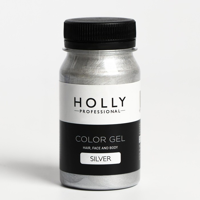 Декоративный гель для волос, лица и тела COLOR GEL Holly Professional, Silver, 100 мл 
Декоративный гель для волос, лица и тела COLOR GEL Holly Professional, Silver, 100 мл
