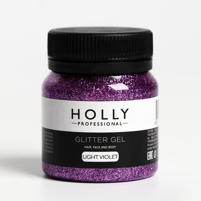 Декоративный гель для волос, лица и тела GLITTER GEL Holly Professional, Light Violet, 50 мл
Декоративный гель для волос, лица и тела GLITTER GEL Holly Professional, Light Violet, 50 мл