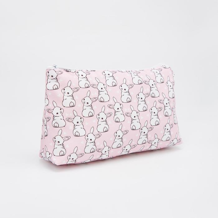 фото Косметичка, отдел на молнии, без подклада, цвет розовый