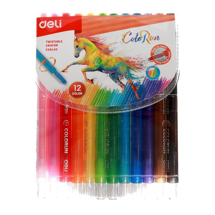 Мелки восковые 12 цветов Deli ColoRun, поворотный механизм, в блистере
Мелки восковые 12 цветов Deli ColoRun, поворотный механизм, в блистере