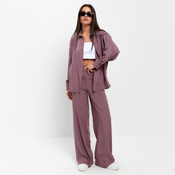 Костюм женский (рубашка и брюки) MIST р. 44, лиловый 
Костюм женский (рубашка и брюки) MIST р. 44, лиловый