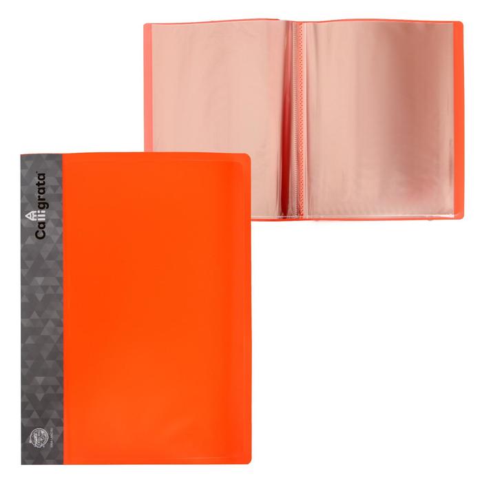 Папка с 30 вкладышами А4, 500 мкм, Calligrata, карман на корешке, неон, оранжевая
Папка с 30 вкладышами А4, 500 мкм, Calligrata, карман на корешке, неон, оранжевая