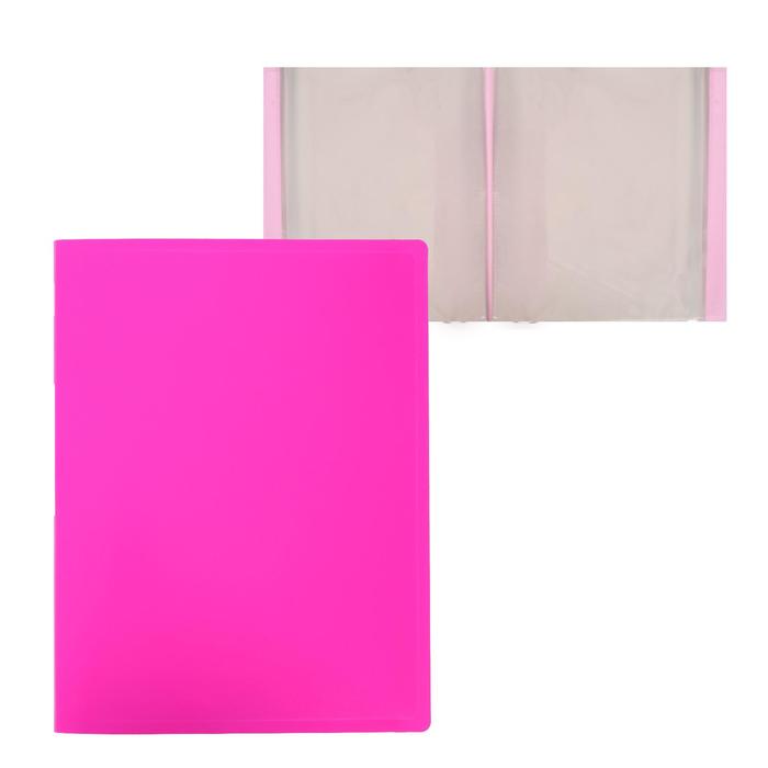 Папка с 100 вкладышами А4, 700 мкм, Calligrata, неон, розовая 
Папка с 100 вкладышами А4, 700 мкм, Calligrata, неон, розовая