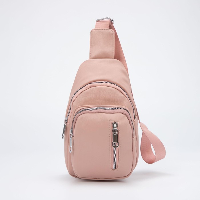 Сумка-слинг, отдел на молнии, 2 наружных кармана, цвет пудра
Сумка-слинг, отдел на молнии, 2 наружных кармана, цвет пудра