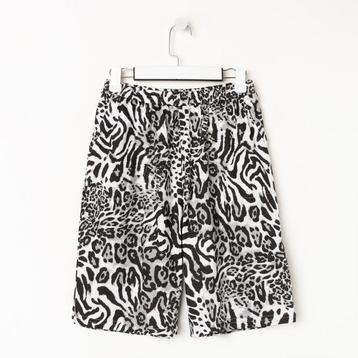Шорты женские, цвет леопард, размер 52 
Шорты женские, цвет леопард, размер 52
