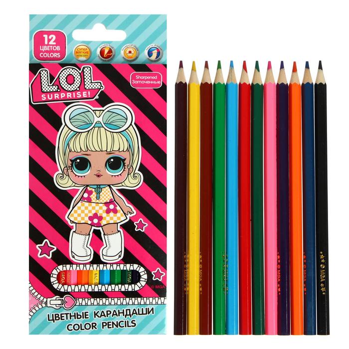 Карандаши 12 цветов L.O.L, диаметр грифеля 3 мм
Карандаши 12 цветов L.O.L, диаметр грифеля 3 мм