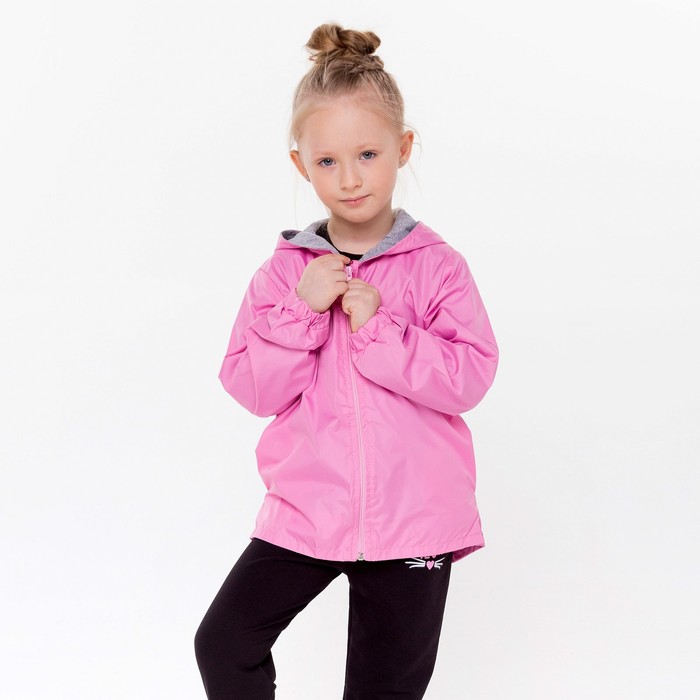 фото Ветровка для девочки, цвет розовый, рост 104-110 см ольга