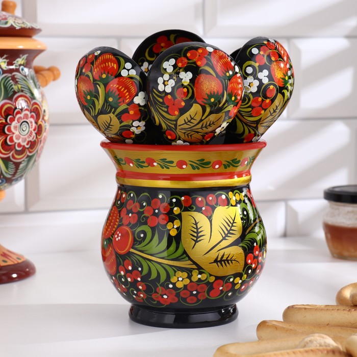 Набор "Хозяюшка", с художественной росписью , 6 ложек с подставкой
Набор "Хозяюшка", с художественной росписью , 6 ложек с подставкой