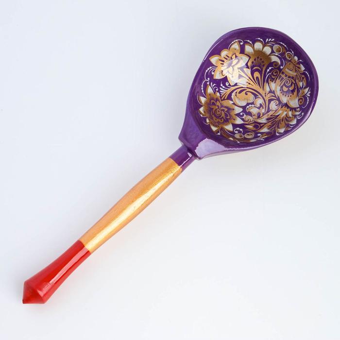 фото Ложка "кудрина",фиолетовая, с художественной росписью