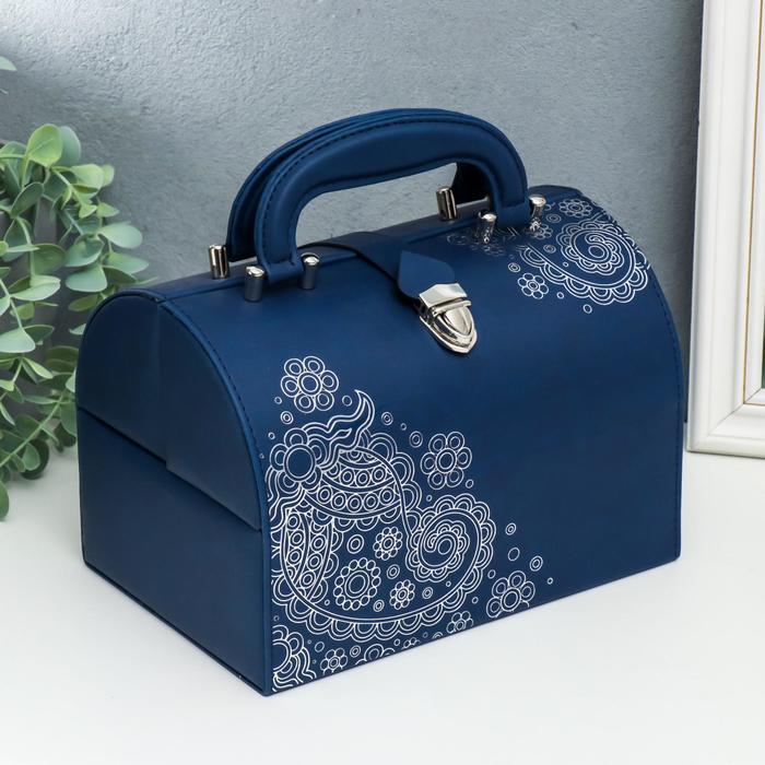 Шкатулка кожзам для украшений сундучок "Восточные огурцы" тёмно-синий 15х15х22,5 см
Шкатулка кожзам для украшений сундучок "Восточные огурцы" тёмно-синий 15х15х22,5 см