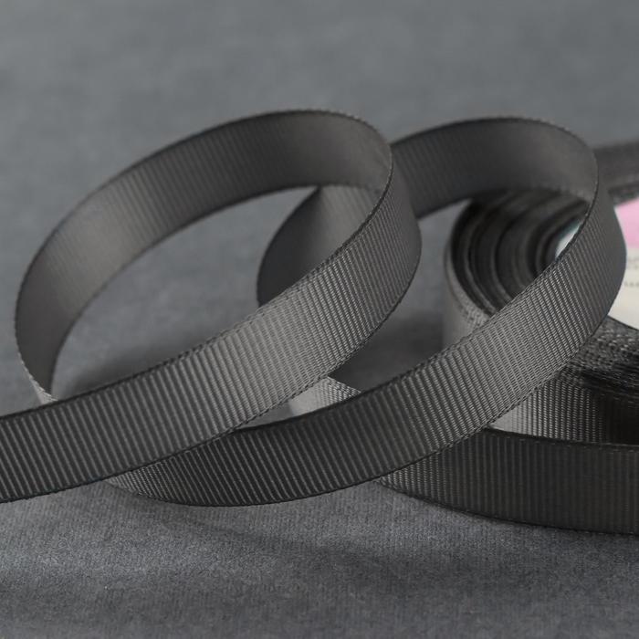 Лента репсовая, 15 мм, 23 ± 1 м, цвет серый №107